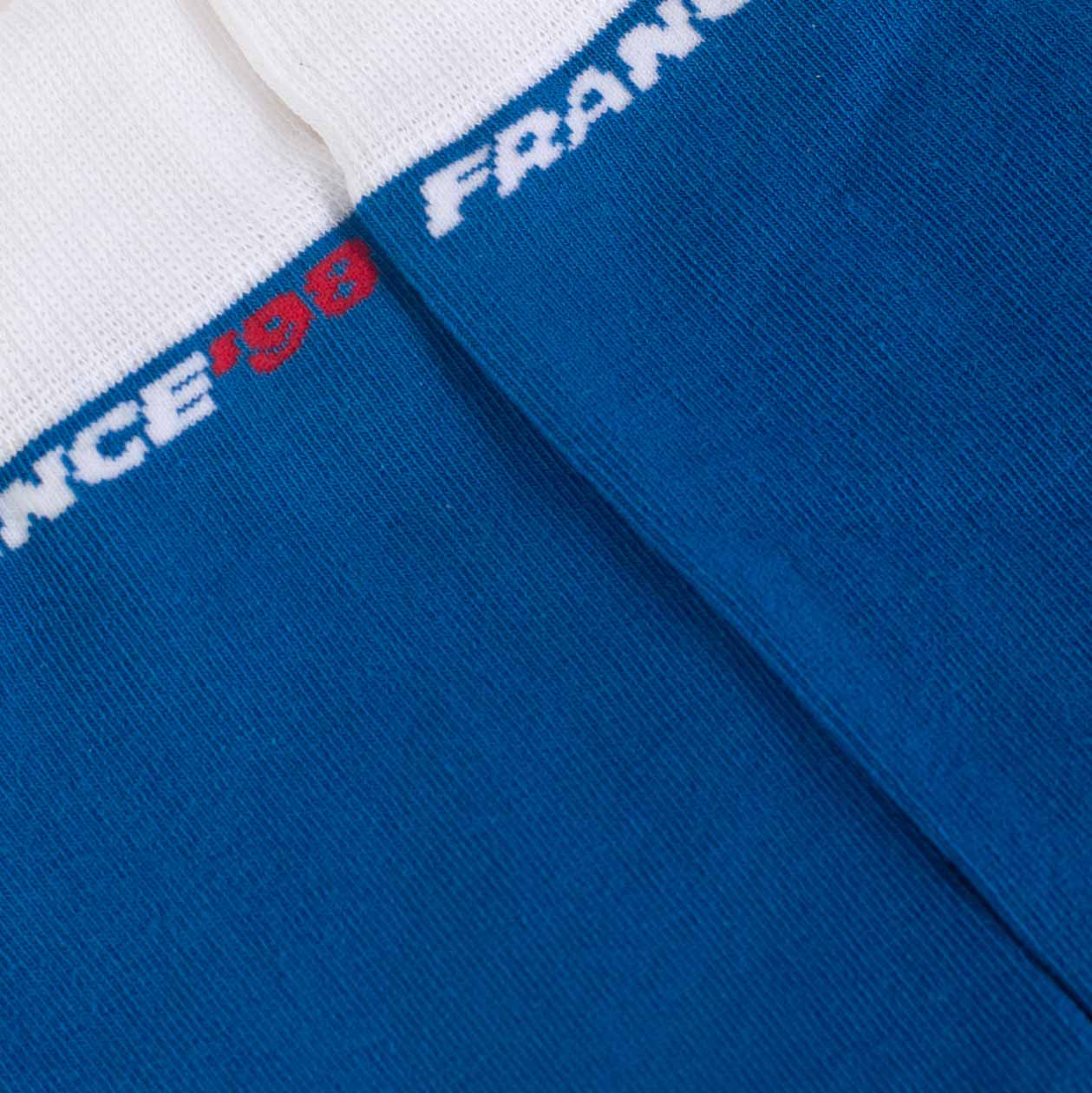 Memoraball socks featuring France 98 World Cup mascot and national colors