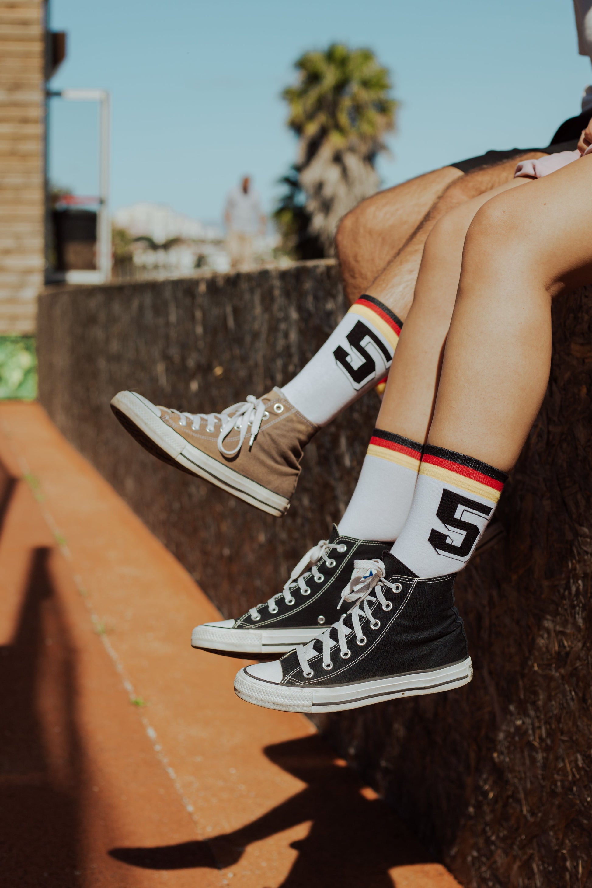 Memoraball socks honoring 'Der Kaiser' Franz Beckenbauer with German colors