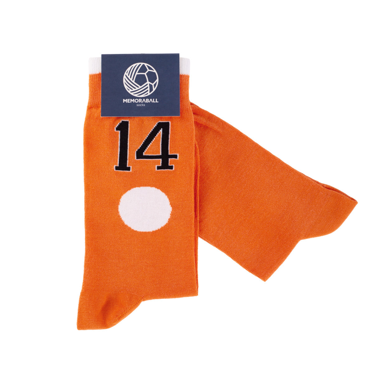 Memoraball socks featuring Cruyff's number 14 and Netherlands' team colors