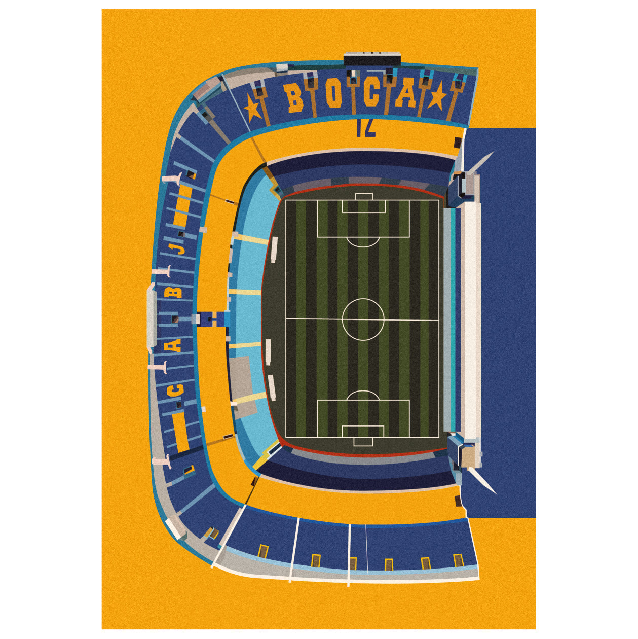 Memoraball socks featuring La Bombonera's crafted in Portugal with Boca Juniors blue and gold colors