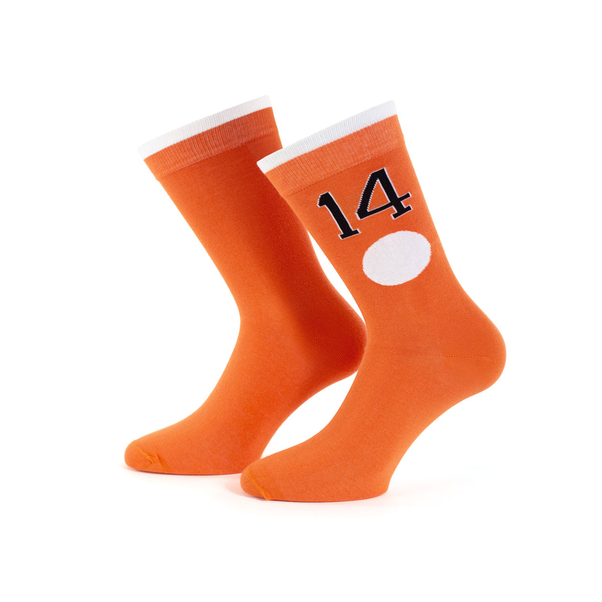 Memoraball  Portuguese-made socks Johan Cruyff and his iconic number 14 of the Clockwork Orange era