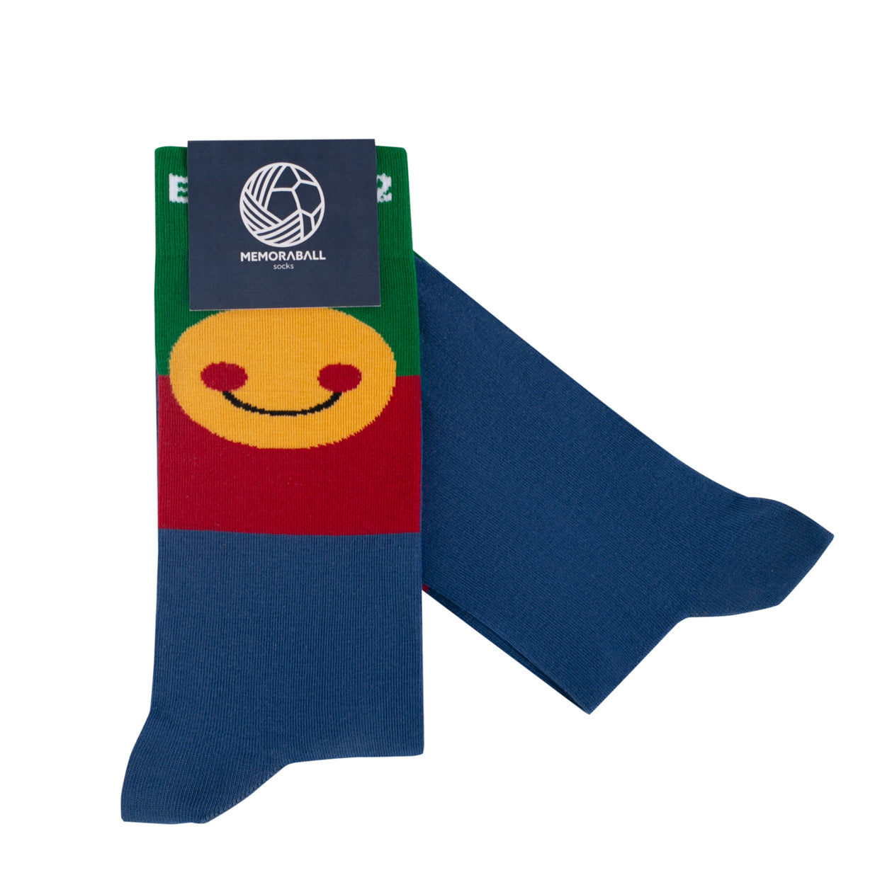 Premium Portuguese-made memoraball socks commemorating the 1982 World Cup with vibrant Spanish colors and Naranjito mascot 