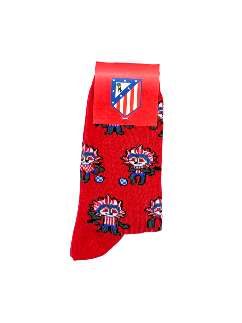 Meias chulezinho Indi Rojo  - Design divertido oficial Atlético de Madrid Mascote 