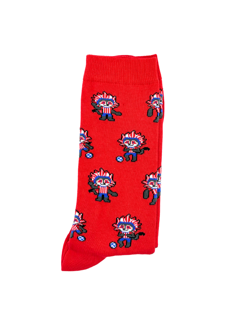 Meias oficiais Atlético de Madrid Indi Rojo - Colchoneros certificação GOTS