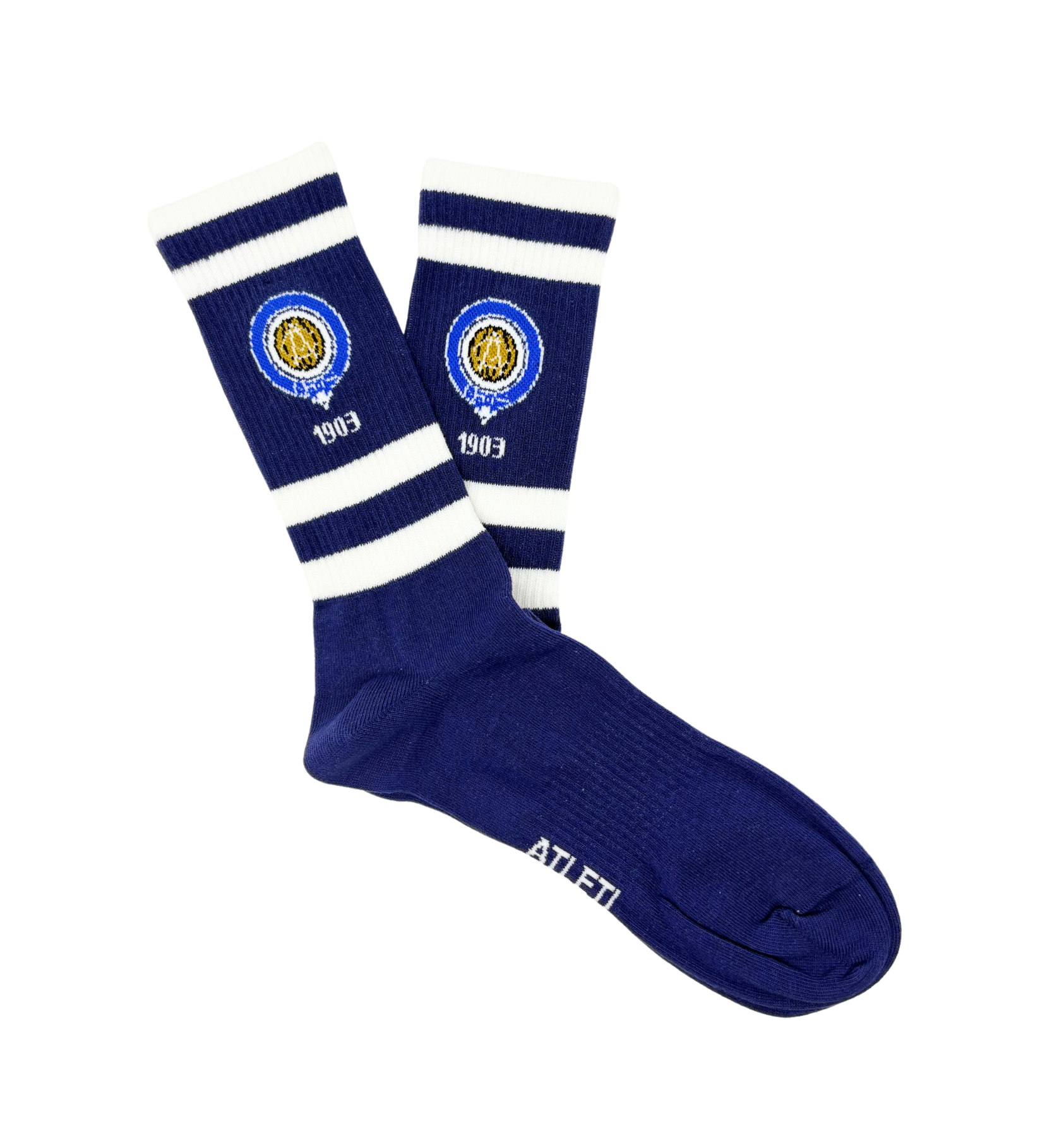 Meias oficiais Atlético de Madrid Primer Escudo Azul- CHULÉ algodão orgânico
