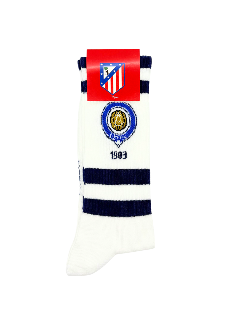 Meias Atlético de Madrid Primer Escudo Blanco - licenciada oficial 