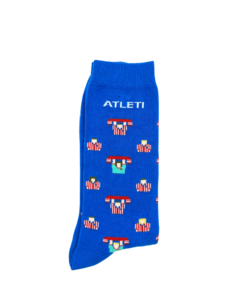 Meias oficiais Atlético de Madrid Afición Azul- Colchoneros certificação GOTS