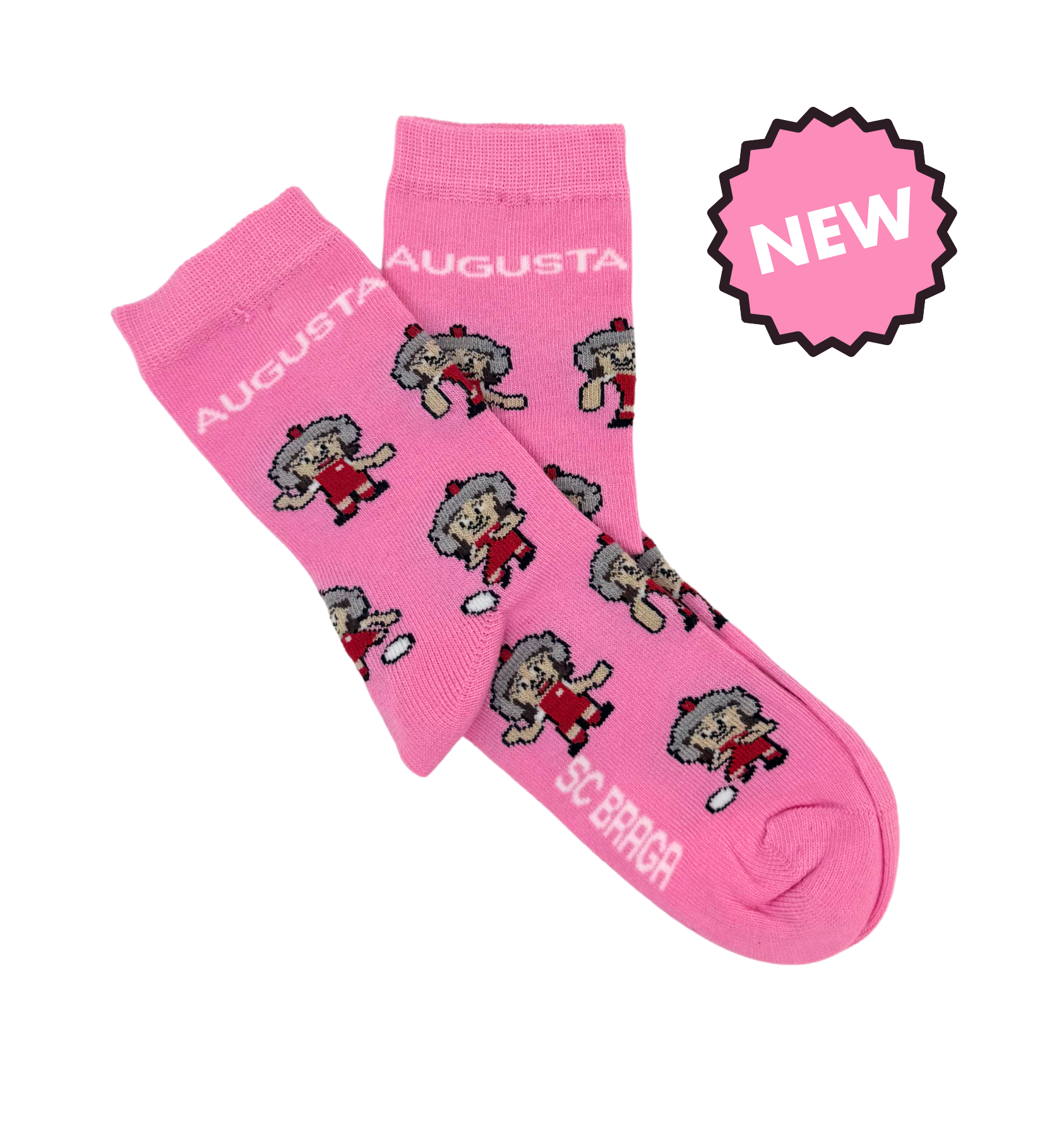 Meias Chulezinho oficiais SC Braga Rosa Augusta - algodão orgânico