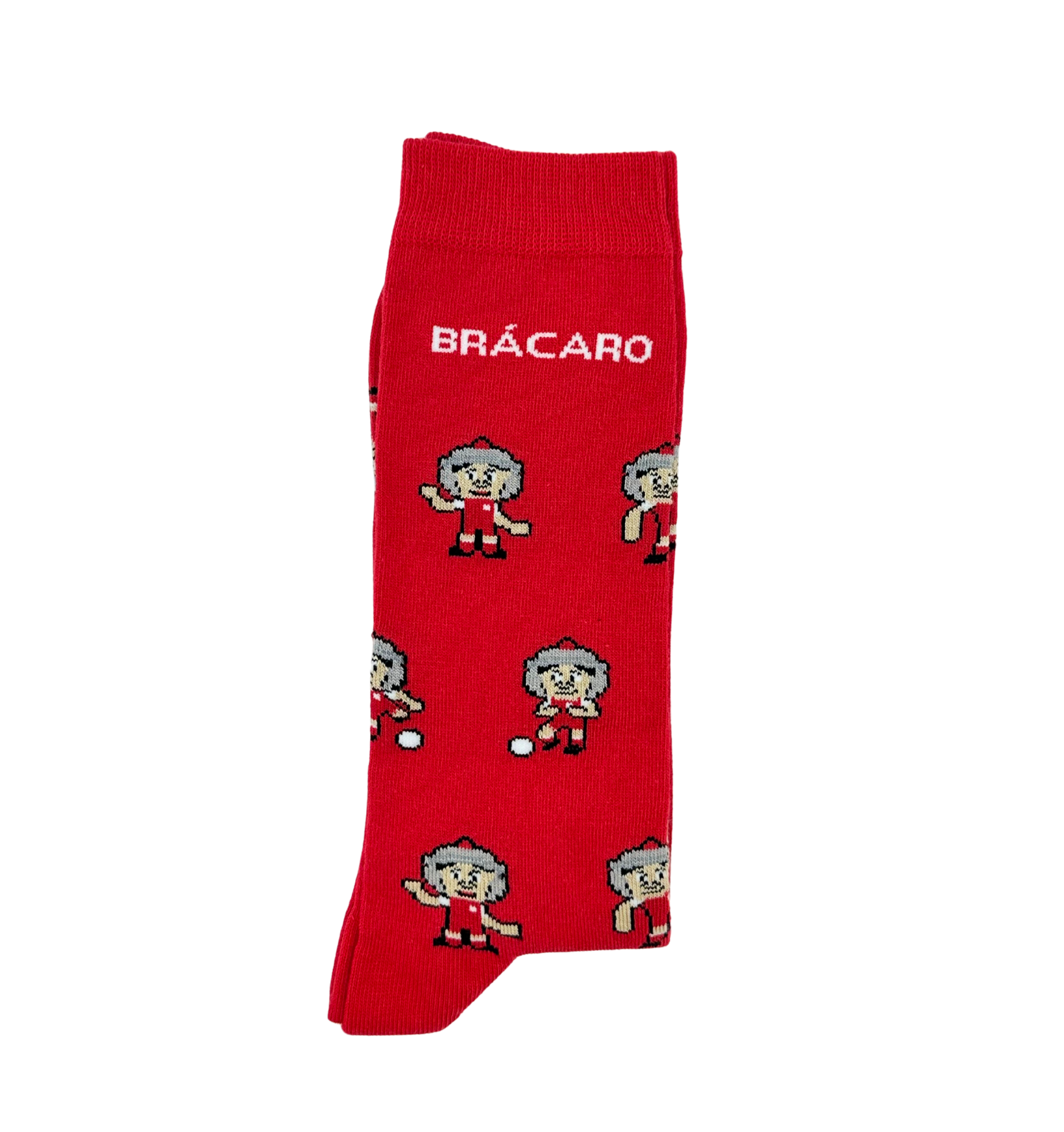 Meias SC Braga Mascote Brácaro Vermelho. Sustentavel e fabrico Portugal
