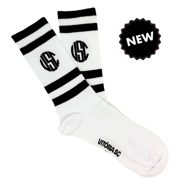 Meias oficiais Vitoria SC Vintage Branco  CHULÉ algodão orgânico